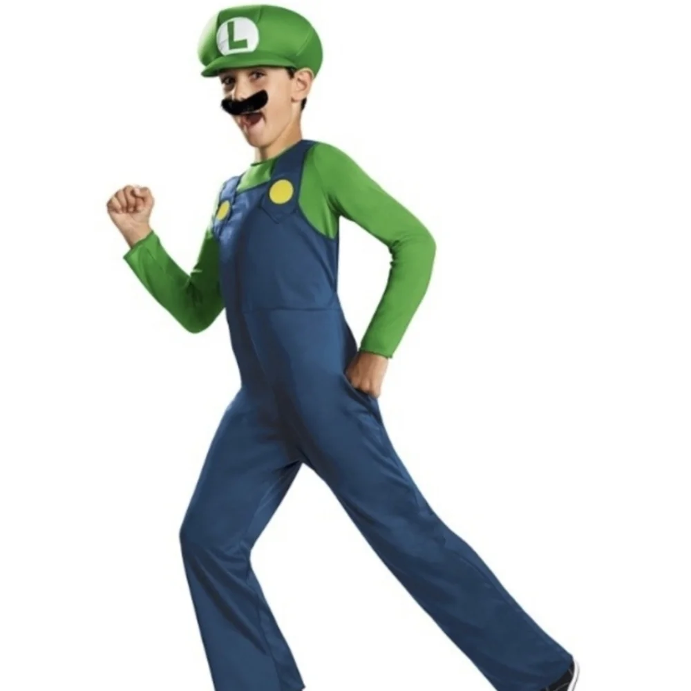 Adult Small - Green and Blue Super Mario Brothers Luigi Costume - Picture 1 of 1